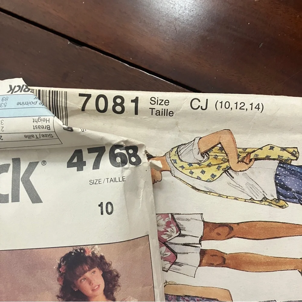 Lot of 8 Vintage 1980s-90s Kids Girl's Sewing Patterns Simplicity, Butterick